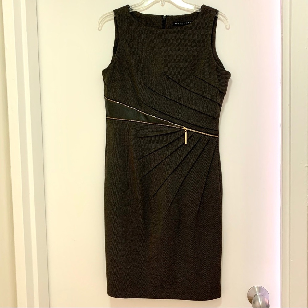 Side Ruched Sheath Dress with Zipper Design